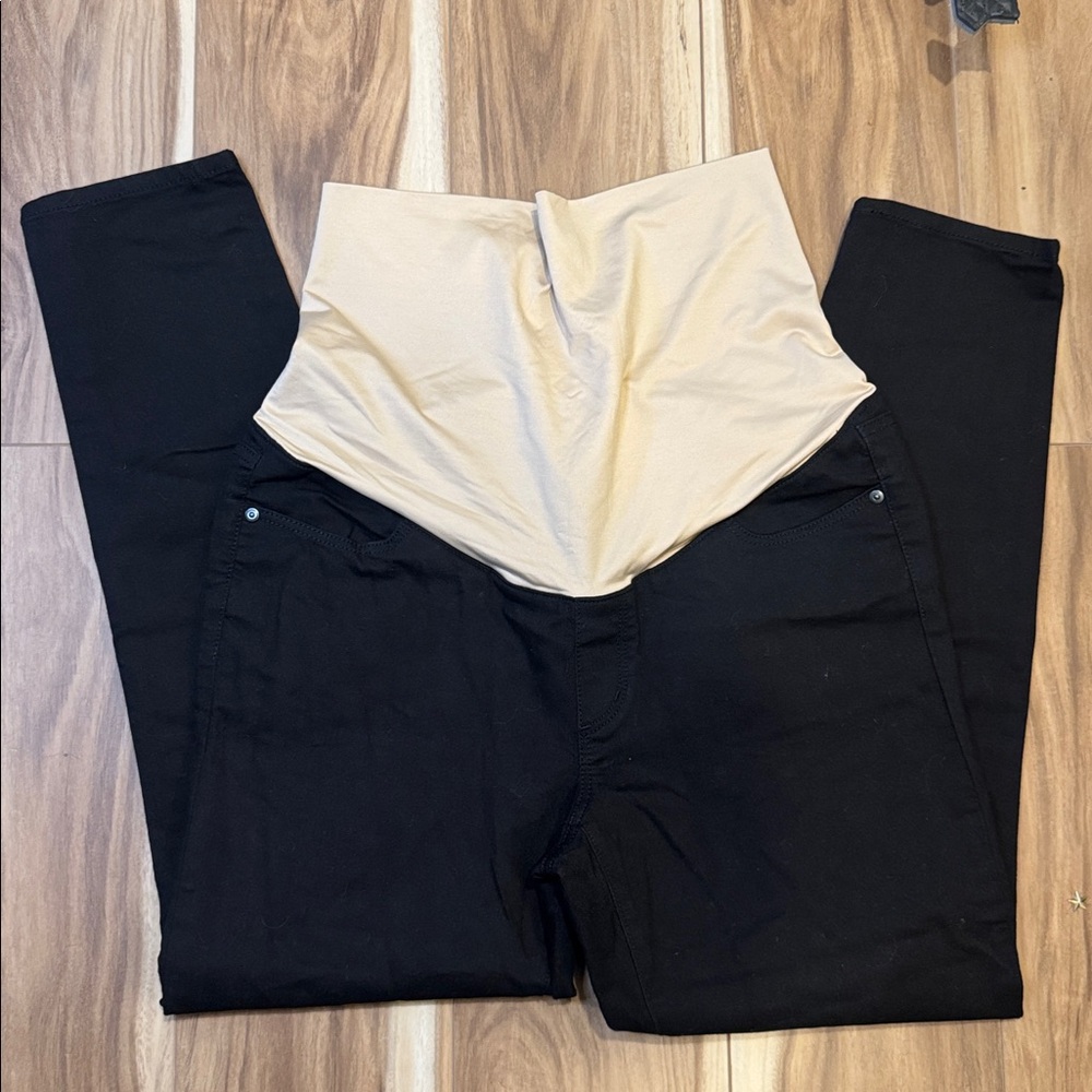 NWT Loft Maternity Black Skinny Jeans Black Pants Size 12